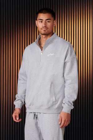 Young LA 520 - Sunday Quarter Zips Light Grey | Australia CSUWA-2105