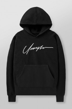 Young LA 524 - Reverse Terry Hoodies Black | Australia GINZP-2918