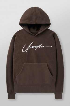 Young LA 524 - Reverse Terry Hoodies Brown | Australia MZRTP-3180