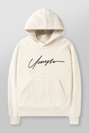 Young LA 524 - Reverse Terry Hoodies Cream | Australia OLCWT-1346