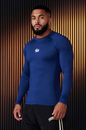 Young LA 802 - Speed Compression Longsleeves Dark Blue | Australia CQSYG-6143