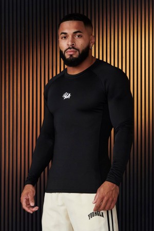 Young LA 802 - Speed Compression Longsleeves Black | Australia YGULB-0325