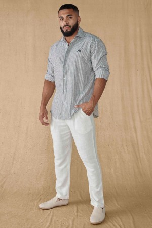 Young LA 825 - Simply Linen Shirts Grey | Australia RIOGF-5370