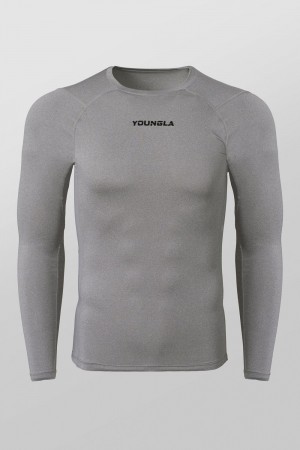 Young LA 830 - Flexfit Compression Longsleeves Grey | Australia SYEHK-5896