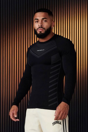 Young LA 833 - Superhero Compression Longsleeves Black | Australia VFXRC-4032