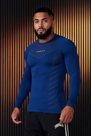 Young LA 833 - Superhero Compression Longsleeves Blue | Australia XTGNM-3504