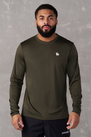 Young LA 835 - Fittech Longsleeves Olive | Australia DGONX-4897