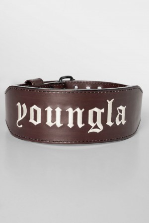 Young LA 902 - 8mm Leather Belts Burgundy | Australia MYLBT-6430