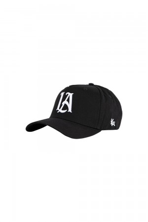 Young LA 920 A-Frame La Snapback Hat 2.0 Black | Australia XVUMB-5127