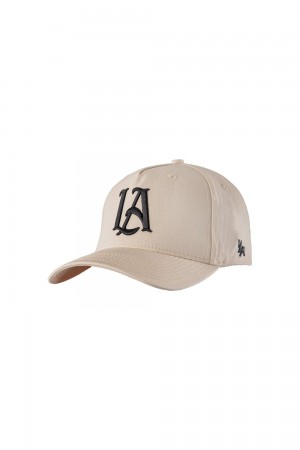 Young LA 920 A-Frame La Snapback Hat 2.0 Beige | Australia GAUZQ-0394