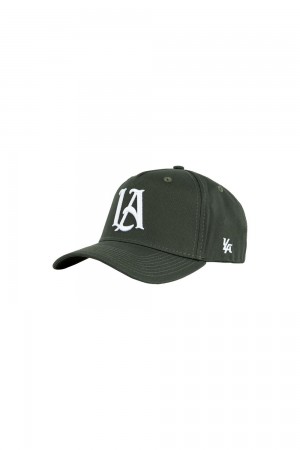 Young LA 920 A-Frame La Snapback Hat 2.0 Olive | Australia HSIDM-7691