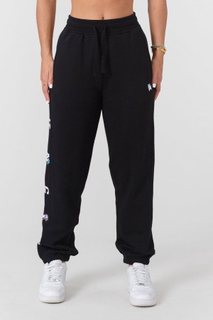 Young LA W203 Winter Bloom Joggers Black | Australia SLZTW-6201