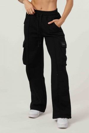 Young LA W216 - Cargo Fleece Joggers Black | Australia ZGCFY-8614