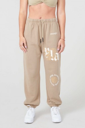 Young LA W224 Rose Joggers Beige | Australia FKRZY-4613