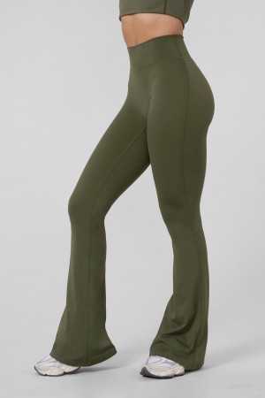 Young LA W227 - Curve Flare Leggings Olive | Australia BOLNJ-7685