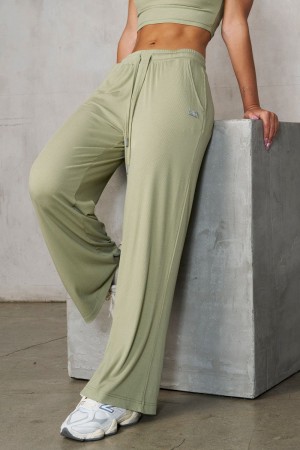 Young LA W249 Ivy Ribbed Pants Olive | Australia ETSYD-7240