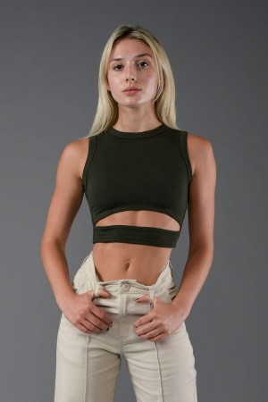 Young LA W302 Sash Tank Top Black | Australia DZPWA-0451