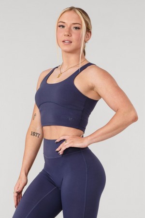 Young LA W309 Level-Up Sports Bra Navy | Australia EWJXC-3084