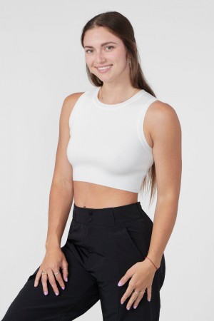 Young LA W317 Knit Tank White | Australia GHWMF-4083