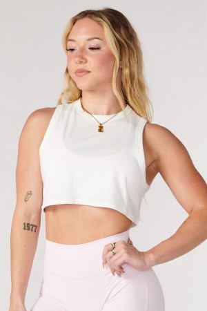 Young LA W321 Cloud Modal Tank White | Australia UPLEA-0671