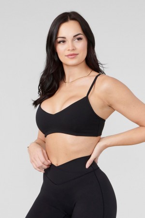 Young LA W324 Vital Sports Bra Black | Australia VOEQU-3084