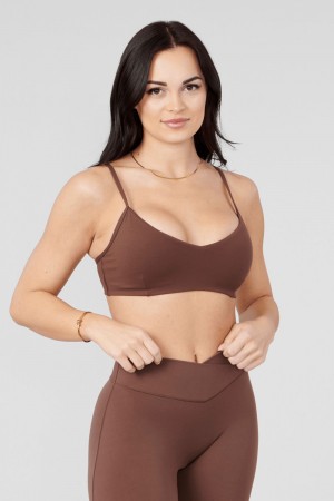 Young LA W324 Vital Sports Bra Dark Brown | Australia ANGXK-8924