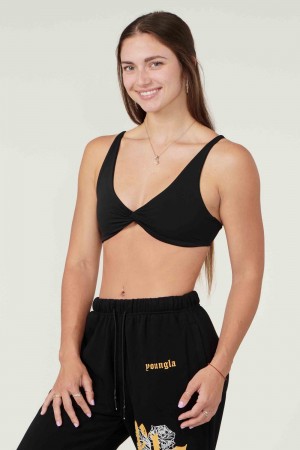 Young LA W326 Spiral Sports Bra Black | Australia YPICQ-0815