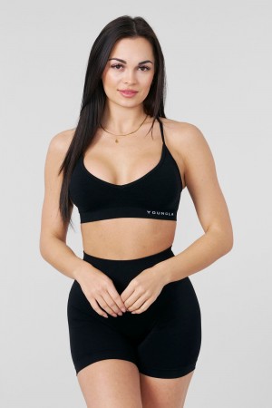 Young LA W327 - Core Seamless Sports Bra Black | Australia HYFXO-8067