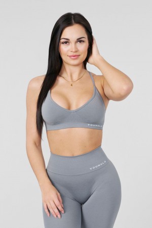 Young LA W327 - Core Seamless Sports Bra Grey | Australia DBAVJ-5936