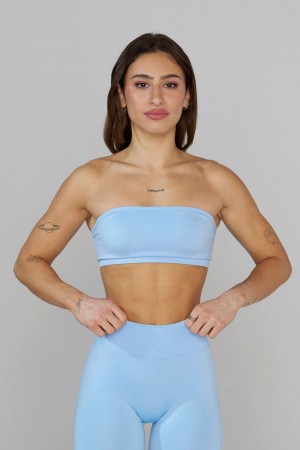 Young LA W333 Seamless Curve Bandeau Blue | Australia QRBNU-7140