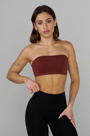 Young LA W333 Seamless Curve Bandeau Burgundy | Australia STLYQ-6042