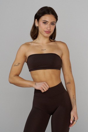 Young LA W333 Seamless Curve Bandeau Dark Brown | Australia FKLPW-6935