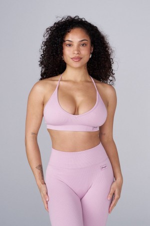 Young LA W343 Ribbed Seamless Bra Pink | Australia ABQYS-0175