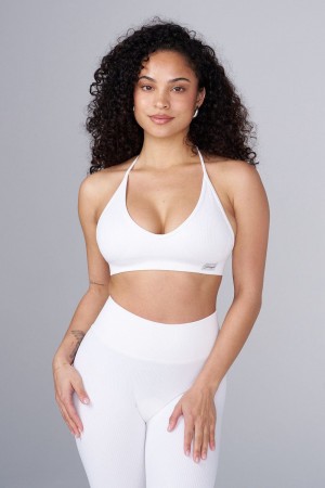 Young LA W343 Ribbed Seamless Bra White | Australia JCNBZ-1328