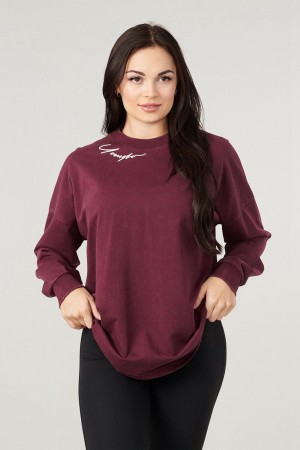 Young LA W432 - Emblem Long Sleeve Tee Purple | Australia HORJT-4750