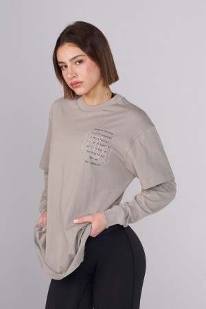 Young LA W437 - Urban Layer Tee Light Grey | Australia HGSXT-4726