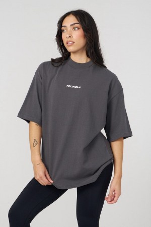 Young LA W440 Digital Oversized Tee Grey | Australia UJXQA-2146