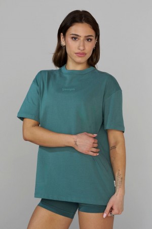 Young LA W443 Simple Tee Teal | Australia YVERH-9568