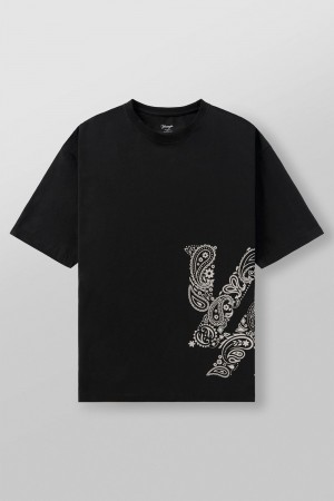 Young LA W448 Bandana Tee Black | Australia GTPEO-8013