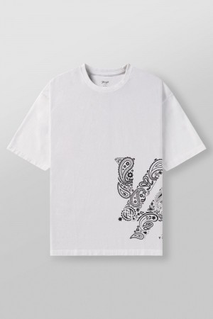 Young LA W448 Bandana Tee White | Australia SKGOH-1342