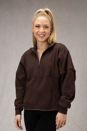 Young LA W504 Throwback Pullover Dark Brown | Australia HQVRO-9302