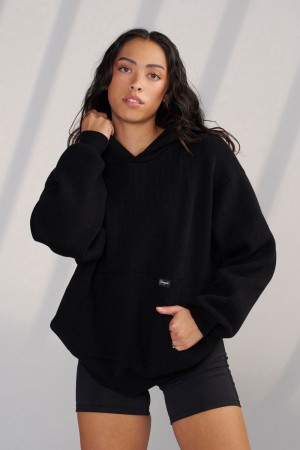 Young LA W514 - Bella Sweater Hoodie Black | Australia QYKOR-6849