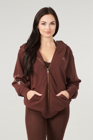 Young LA W519 - Emblem Zip Up Hoodie Burgundy | Australia DJCLR-7052