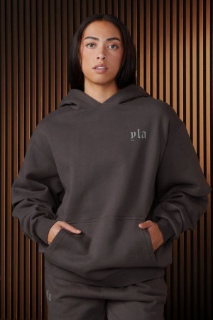 Young LA W520 - Urban Layer Hoodie Dark Grey | Australia XNMHL-0932