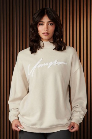 Young LA W521 - Urban Crewneck Cream | Australia YDTJH-3097