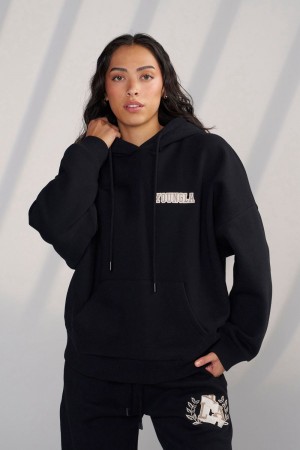 Young LA W524 - Teddy Hoodie Black | Australia RVBTW-7038