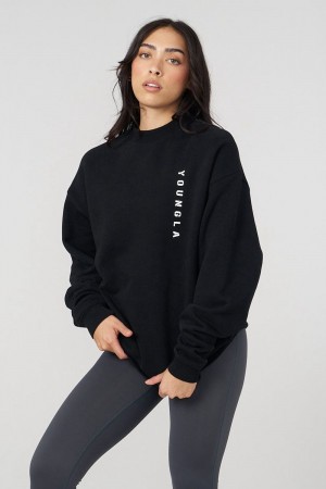 Young LA W539 Eternal Crewneck Black | Australia IVKYQ-4786