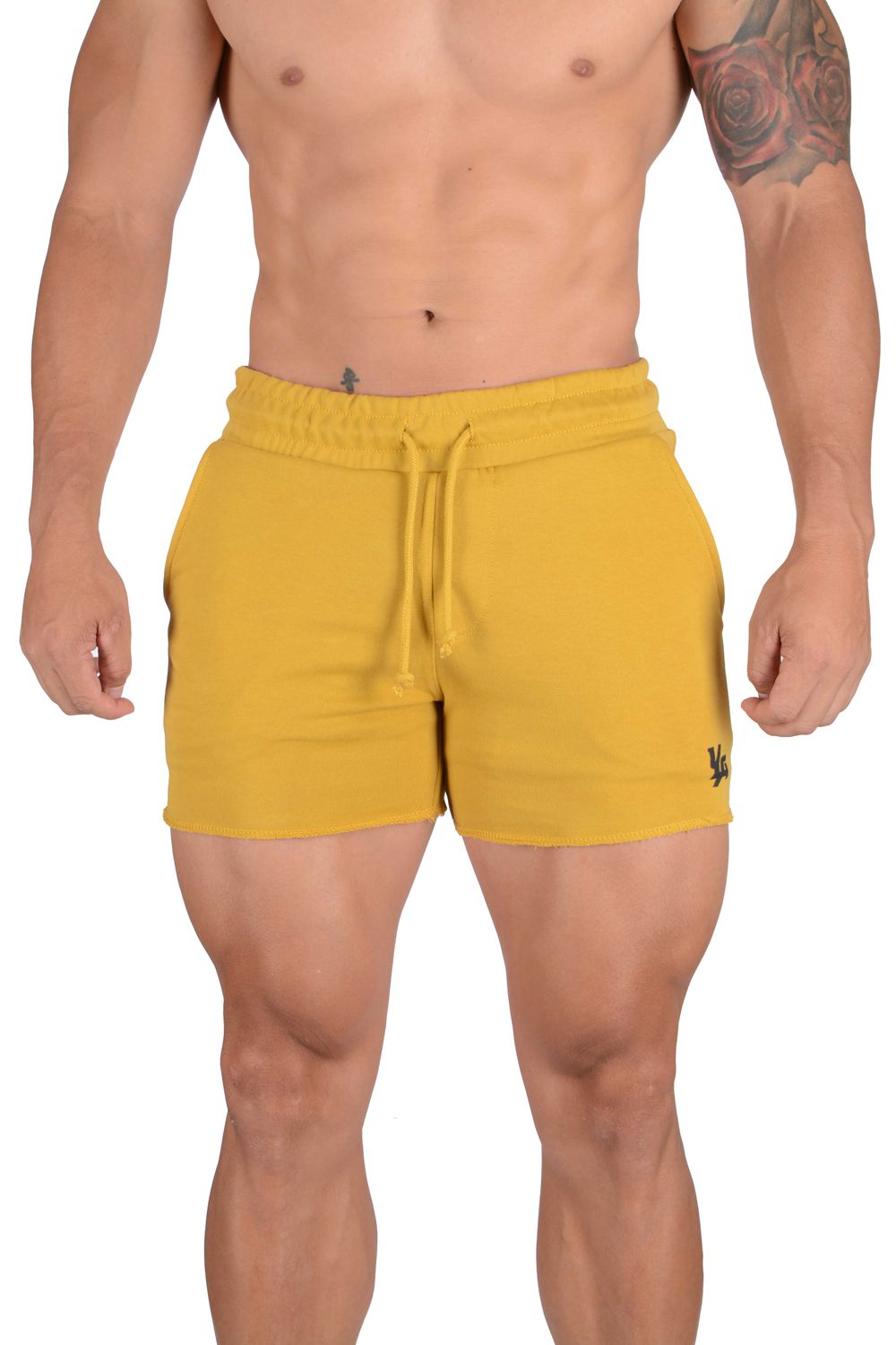 Young LA 102 Bodybuilding French Terry Shorts Yellow | Australia WAVRC-3854