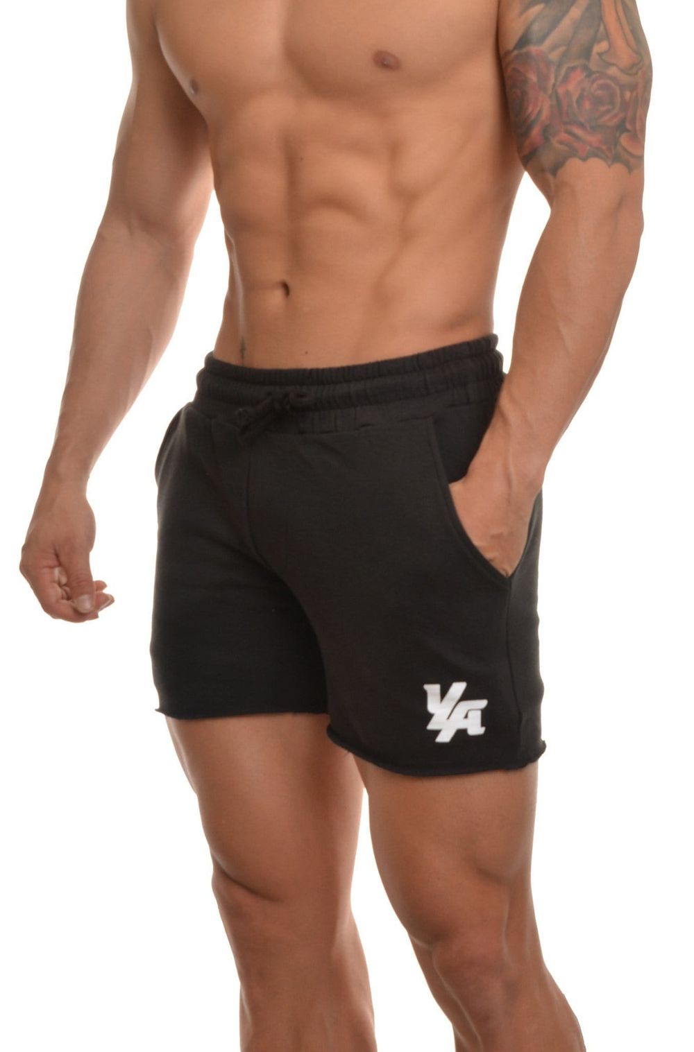 Young LA 102 Bodybuilding French Terry Shorts Black | Australia ABUTV-1948