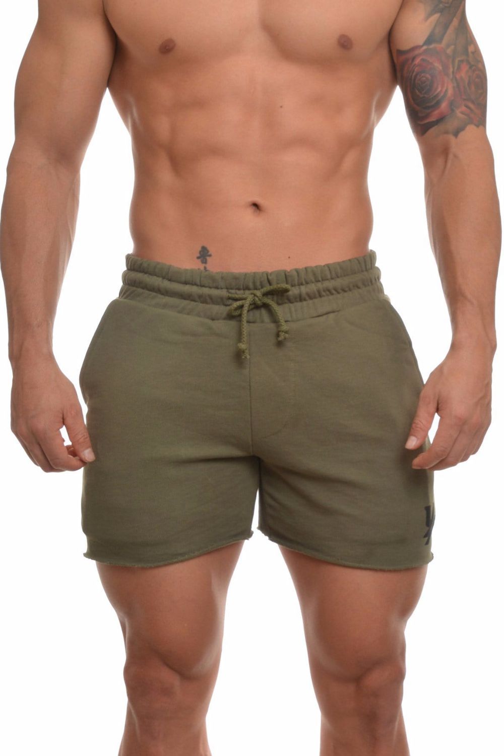 Young LA 102 Bodybuilding French Terry Shorts Olive | Australia DTAMS-5642